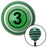 Black Ball 3 Green Stripe Shift Knob with M16 x 15 Insert