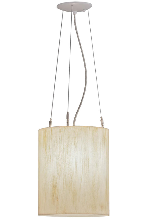 10 Inch W Cilindro Ivory Linen Painted Acrylic Led Pendant