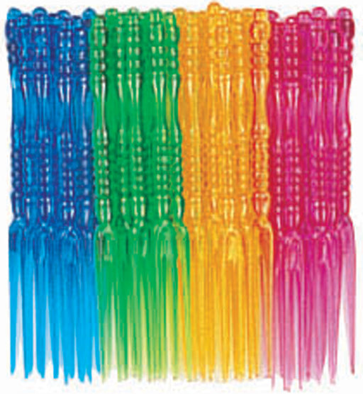 4-Inch Assorted Color Party Forks, 12-Pack