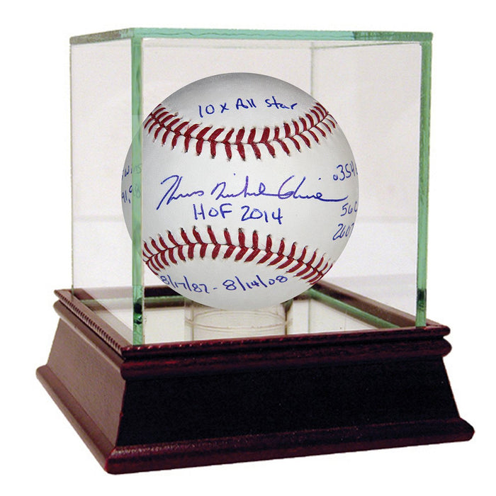 Tom Glavine Autographed Official MLB Ball with STAT Insc. (Thomas Michael Glavine 81787 - 81408 305 wins - 3.54 era 56 cg 2607 k