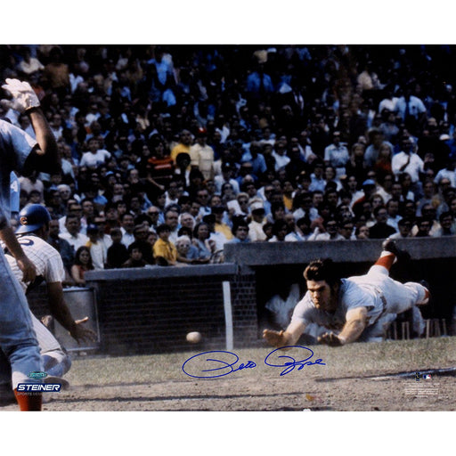Pete Rose Signed Sliding into Home Plate 16X20 Photo