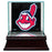 Cleveland Indians Glass Single Baseball Case with Team Logo Background