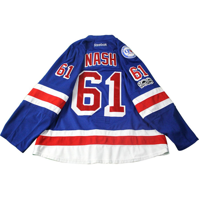 Rick Nash New York Rangers 2016-2017 Game Used #61 Blue Jersey w/ 90th / 100th Anniversary Patches (Playoffs Rounds 1 & 2)(56)(2/3)