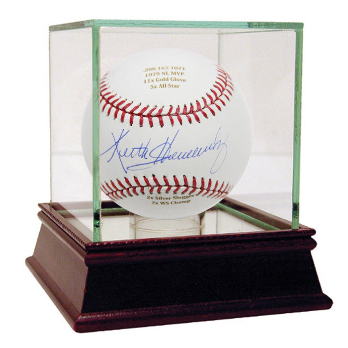 Keith Hernandez Autographed and Engraved Career Stats MLB Baseball