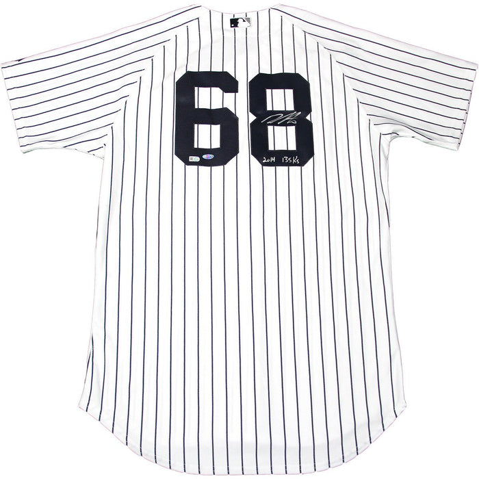 Dellin Betances Signed New York Yankees Authentic Pinstripe Jersey w 2014 135 Ks Insc (MLB Auth)