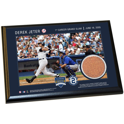 Derek Jeter Moments: 1st Grand Slam 4x6 Dirt Plaque
