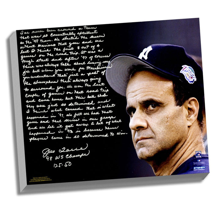 Joe Torre Facsimile 1998 Team of the Century Stretched 22x26 Story Canvas