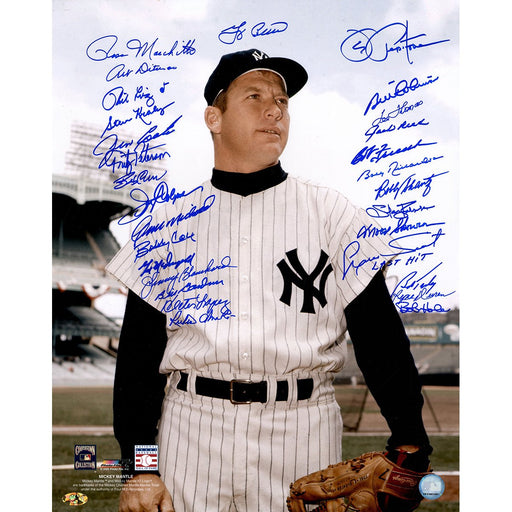 New York Yankees Multi-Signed 16x20 Photo (Mantle Image)