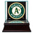 Oakland Athletics Glass Single Baseball Case with Team Logo Background