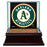 Oakland Athletics Glass Single Baseball Case with Team Logo Background and Authentic Field Dirt Base (MLB Auth)