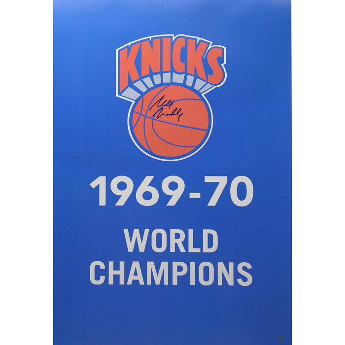 Bill Bradley Signed World Champion Knicks 26x36 Canvas (Signed in Blue)