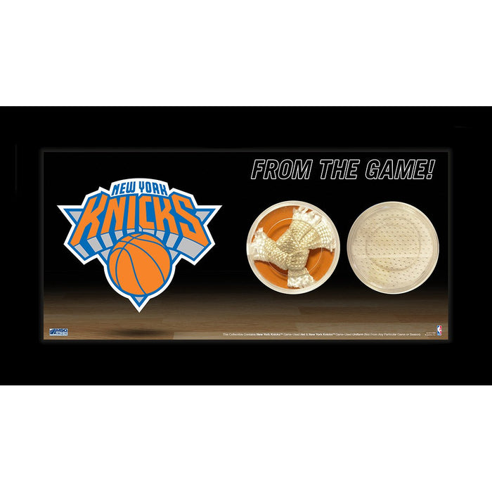 New York Knicks Logo w Net and Uniform Capsule 4x8 Framed Photo
