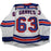 Ryan Graves New York Rangers 2017-2018 Pre-Season Game Used #63 White Jersey (Size 58)