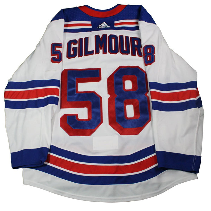 John Gilmour # 58 New York Rangers 2017-2018 Game Used  Set 3  White Jersey  (2/22/18-3/17/18)