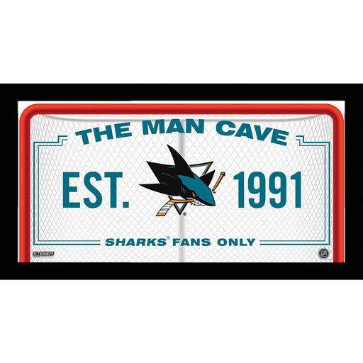 San Jose Sharks Man Cave Sign 10x20 Framed Photo