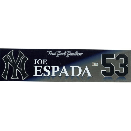 Joe Espada New York Yankees 2017 Game Used #53 Locker Room Nameplate (10/1/2017)(JC009650)