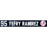 Yefry Ramirez New York Yankees 2017 Spring Training Game Used #95 Locker Room Nameplate (2/24/2017)(JC193421)