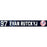 Evan Rutckyj New York Yankees 2017 Spring Training Game Used #97 Locker Room Nameplate (2/24/2017)(JC193451)