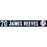 James Reeves New York Yankees 2017 Spring Training Game Used #70 Locker Room Nameplate (2/26/2017)(JC193483)
