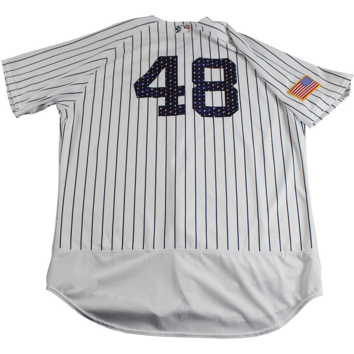 Chris Carter New York Yankees Game Used #48 Fourth of July Pinstripe Jersey and Hat Set (7/4/2017)