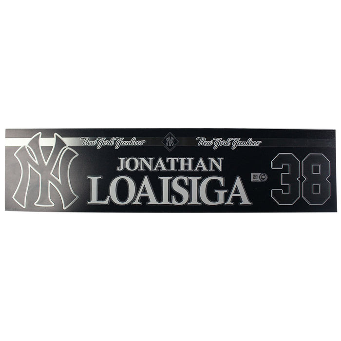 Jonathan Loaisiga New York Yankees 2018 Game Used #38 Locker Room Nameplate (9/23/2018) (JB745489)