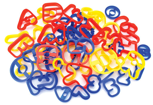 A-B-C and 1-2-3 Plastic Cookie Cutters - 50 Ct