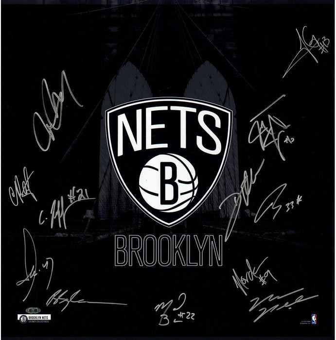 Brooklyn Nets Team Signed 20x20 Photo Brooklyn Bridge ( 12 Sig)