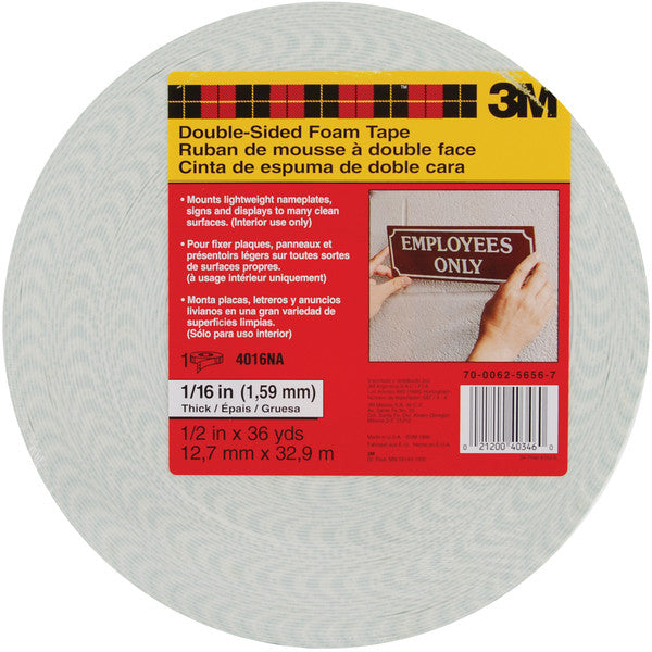Double Sided Foam Mounting Tape - 0.5" x 36 Yards