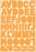 Square Tangerine Alpha Sticker Sheet - 8.25" x 5.75"