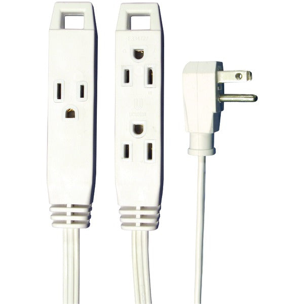 3 OUT 8FT EXTN CORD WHITE