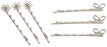 Assorted Silver Flower and Butterfly Bobby Pins - 6 Ct
