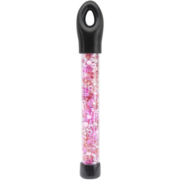 Glass Bead Tubes 24 Grams-6/0 Neon Pink