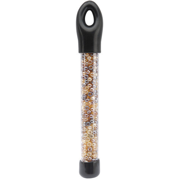 Glass Bead Tubes 24 Grams-6/0 Topaz Luster Mix