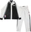 Deron Williams Warmup Set - Brooklyn Nets 2013-2014 Season Game Used #8 Black and White Light Warmup Jacket White Warmup Pants