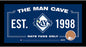 Tampa Bay Rays Man Cave Sign 6x12 Framed Photo With Authentic Game-Used Dirt Capsule