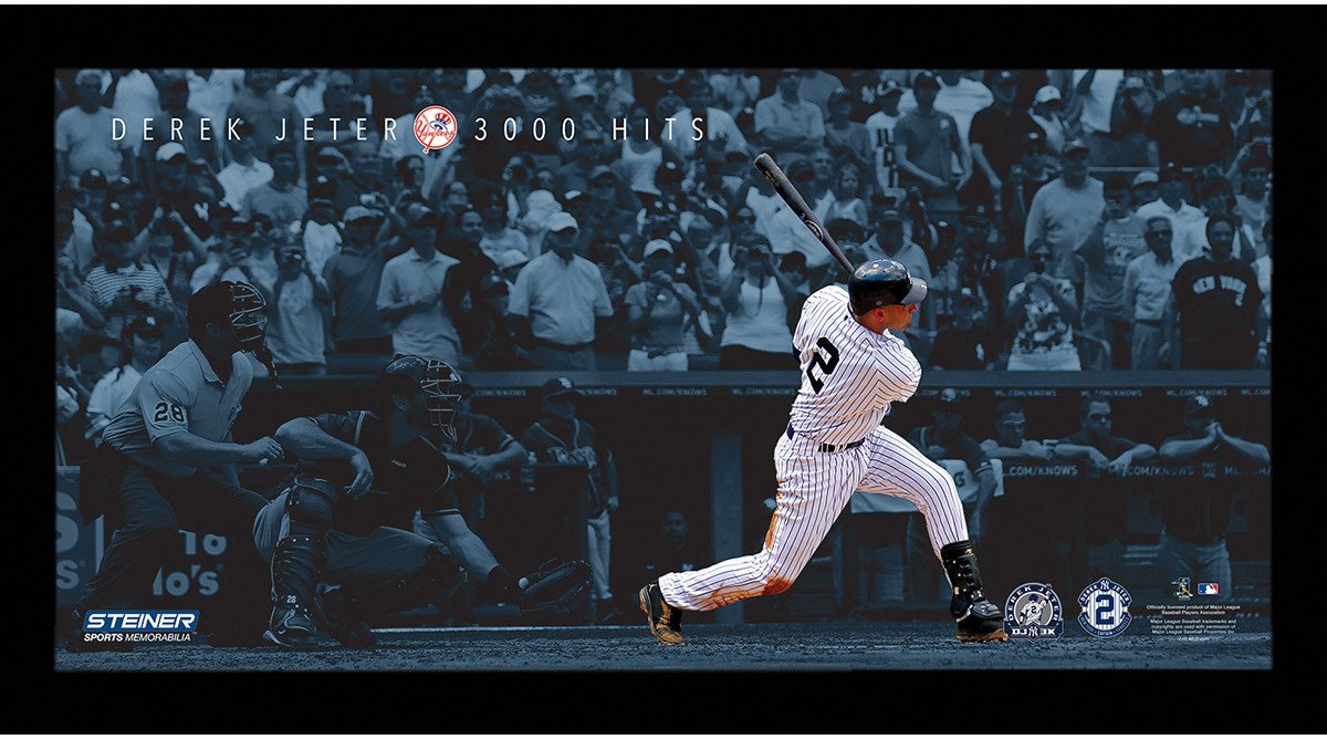Derek Jeter Moments: DJ3K Framed 9.5x19 7331 Style