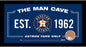 Houston Astros Man Cave Sign 6x12 Framed Photo With Authentic Game-Used Dirt (MLB Authenticated)