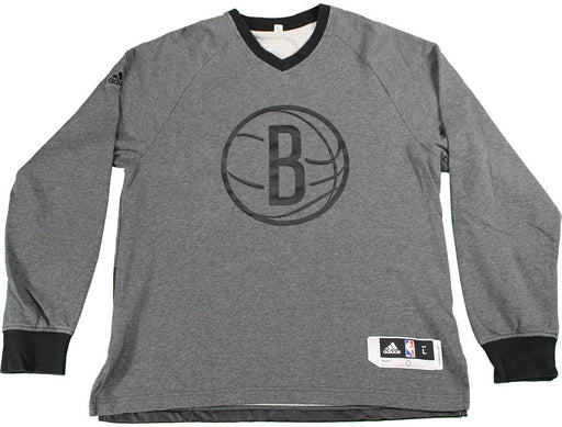 Thomas Robinson Brooklyn Nets 2015-16 Game Used #41 Grey Long Sleeve Warmup Shirt (XL)