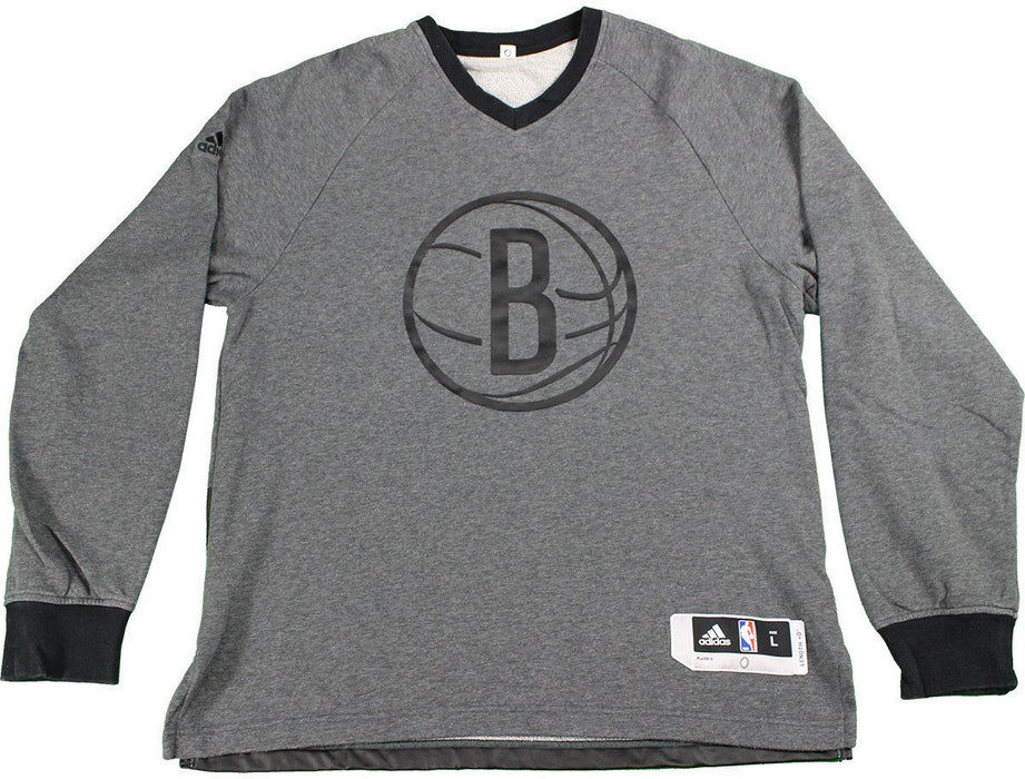 Thomas Robinson Brooklyn Nets 2015-16 Game Used #41 Grey Long Sleeve Warmup Shirt (XL)