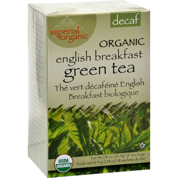 Uncle Lees Imperial Organic Decaffeinated English Breakfast Green Tea - 18 Tea Bags