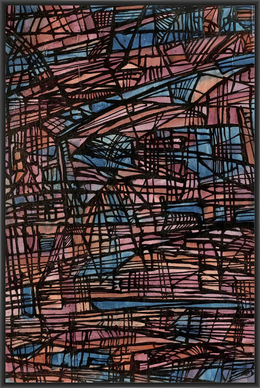 ARTICULATED COLOR V 22L X 28H Floater Framed Art Giclee Wrapped Canvas