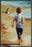 BOY AT THE BEACH 22L X 28H Floater Framed Art Giclee Wrapped Canvas