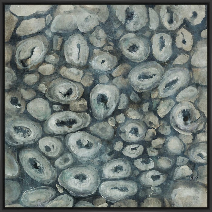 GEO I 28L X 28H Floater Framed Art Giclee Wrapped Canvas