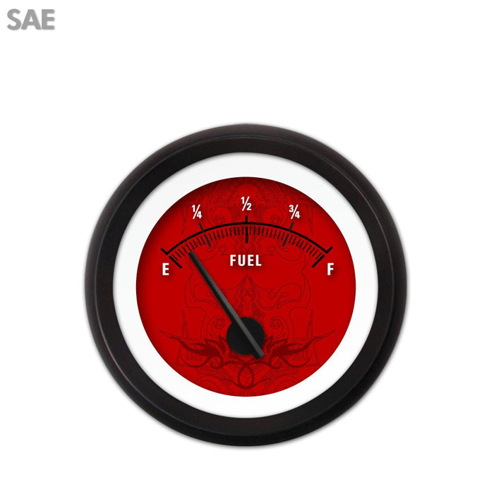 Fuel level Gauge-Tribal Red Black Modern Needles Black Trim Rings Style Kit DIY Install