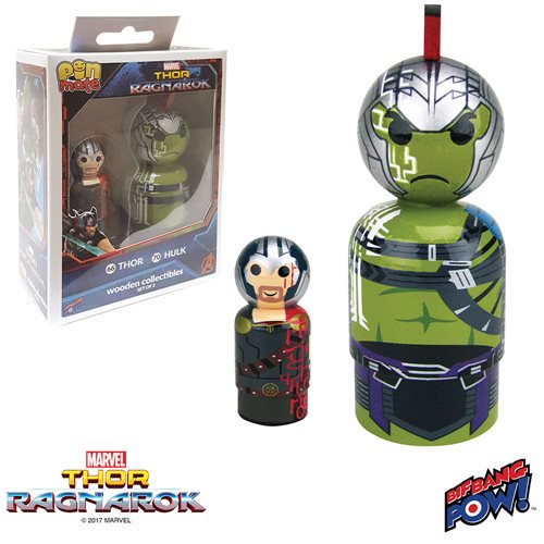 Thor: Ragnarok Thor and Hulk Pin Mate Wooden Figure Set of 2