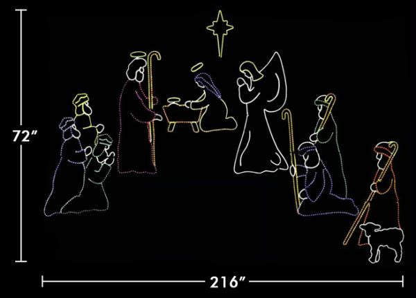 Giant 18' x 6' Lifesize Nativity Scene