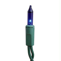 100 Blue Mini Lights w-Green Wire