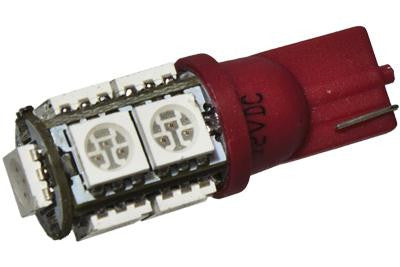 9 LED 12V Red Wedge Bulb (360 )