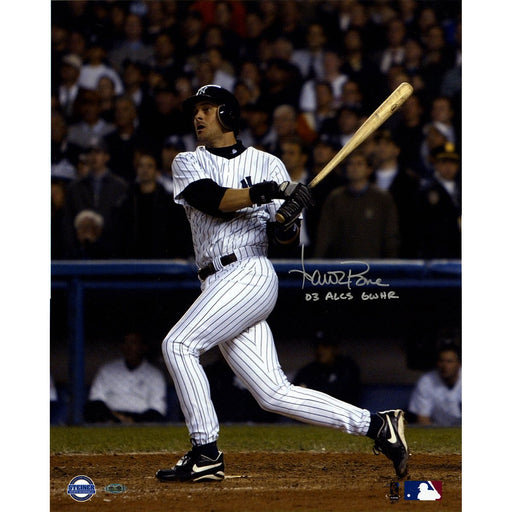 Aaron Boone Signed 2003 ALCS GW HR vs Red Sox Swing 16X20 Vertical Photo w/ 03 GW HR ALCS Insc