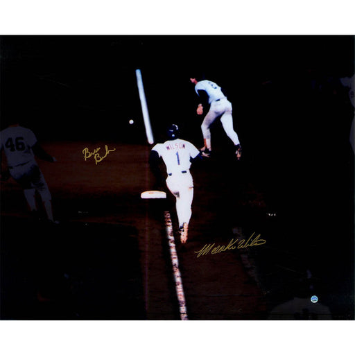 Bill Buckner/Mookie Wilson Dual Signed Game 6 1986 World Series 16x20 Spotlight Photo